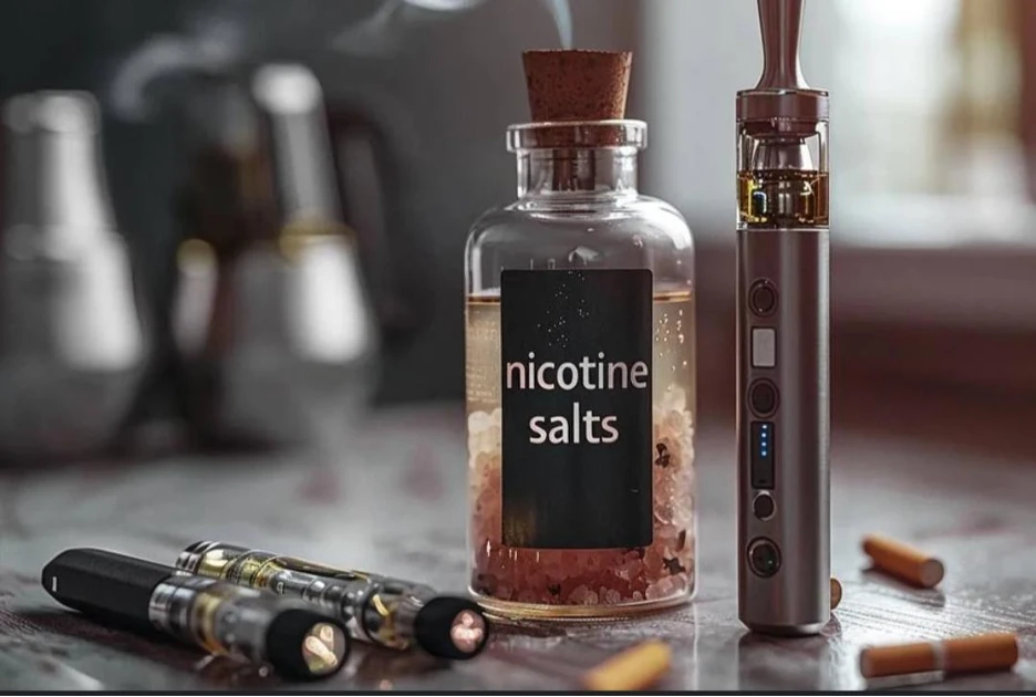 سالت نیکوتین در کنار یک دستگاه پاد