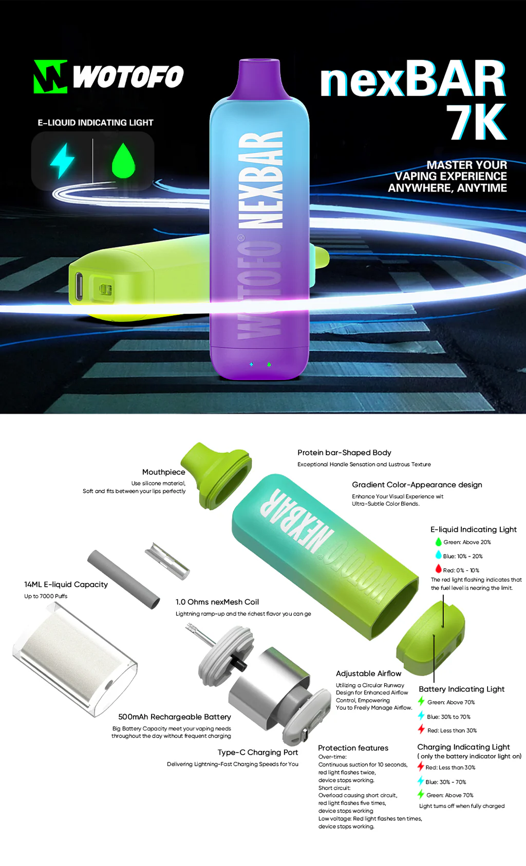 پاد یکبار مصرف 7 هزار پک وتوفو نکسبار WOTOFO NEXBAR 7K PUFFS 2 = پاد یکبار مصرف 7 هزار پک وتوفو نکسبار WOTOFO NEXBAR 7K PUFFS IMG 5134