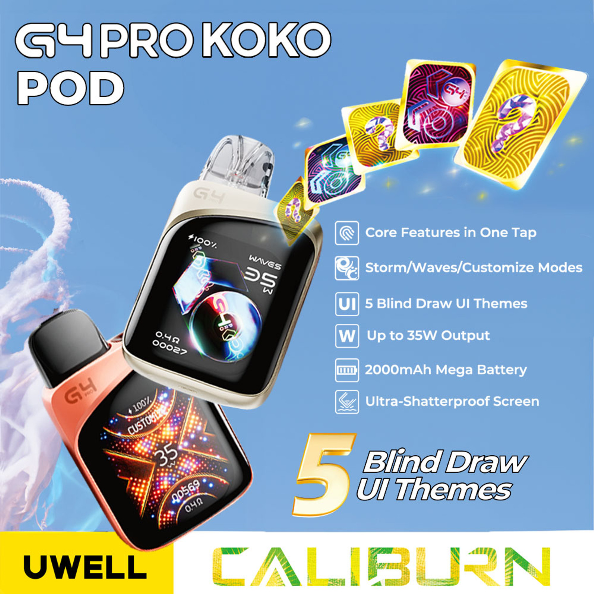 = پاد سیستم جی 4 پرو کوکو یوول UWELL CALIBURN G4 PRO KOKO 35W POD SYSTEM IMG 6659