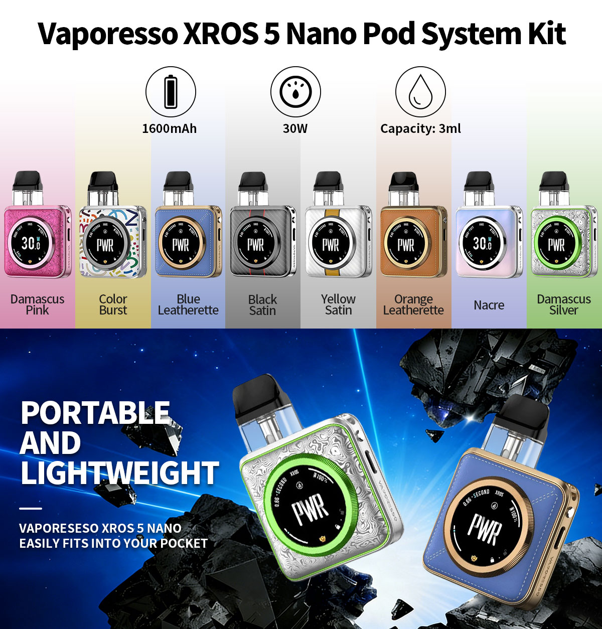 = پاد سیستم کراس 5 نانو ویپرسو Vaporesso XROS 5 Nano Pod System Kit IMG 7076