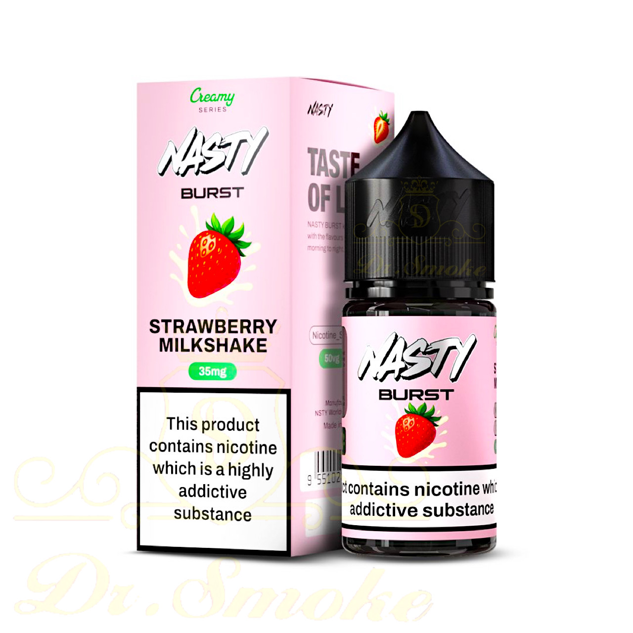سالت شیر توت فرنگی نستی NASTY BURST CREAMY STRAWBERRY MILKSHAKE SALTNIC 1 سالت شیر توت فرنگی نستی NASTY BURST CREAMY STRAWBERRY MILKSHAKE SALTNIC